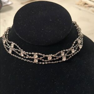 Elegant Silver Chain Choker Necklace